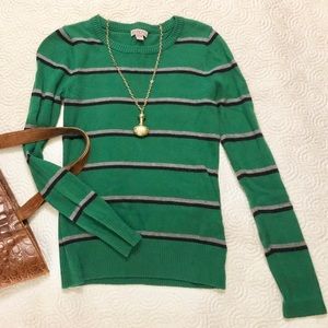 Merona Green Striped light sweater